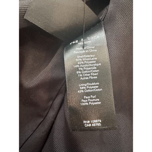 Rag & Bone Mina Houndstooth Brown Plaid Wool Coat XL - Picture 10 of 12